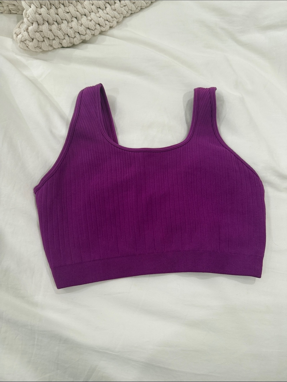 BuffBunny Purple Ribbed Tank Bralette